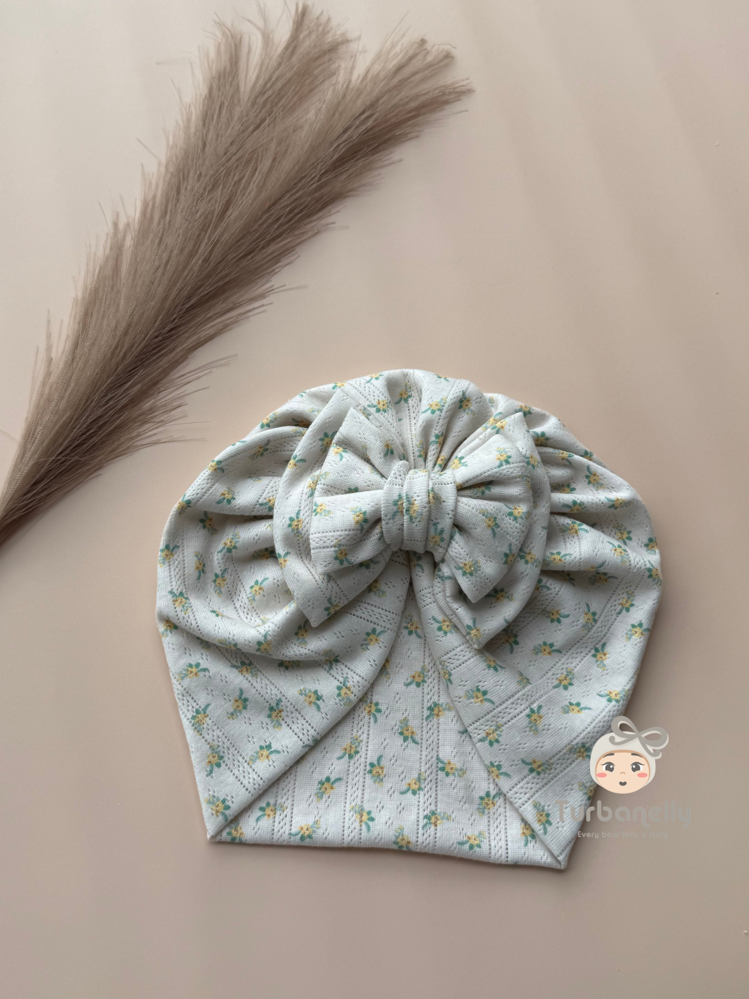 Floral Double Bow Baby Turban