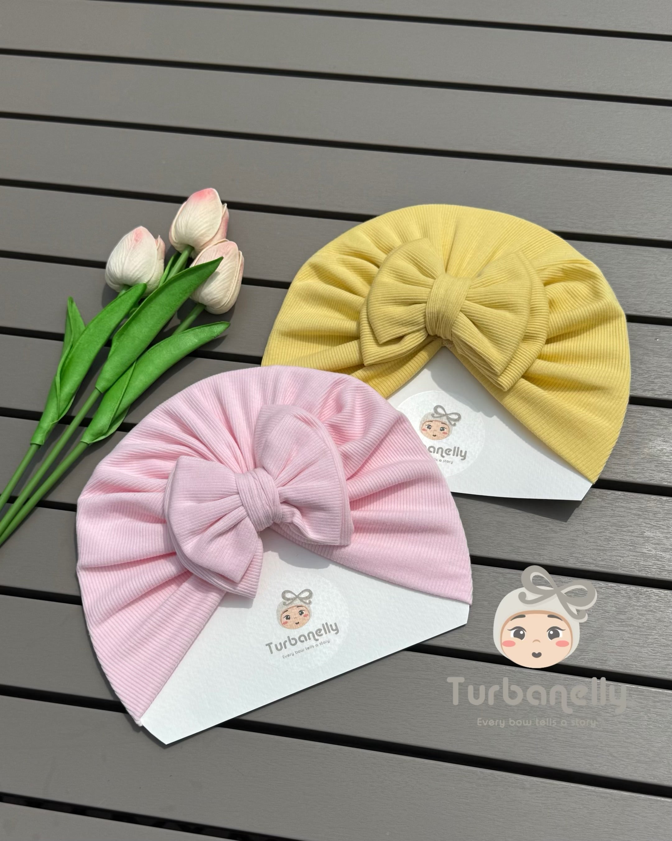 Pink Double Bow Turban