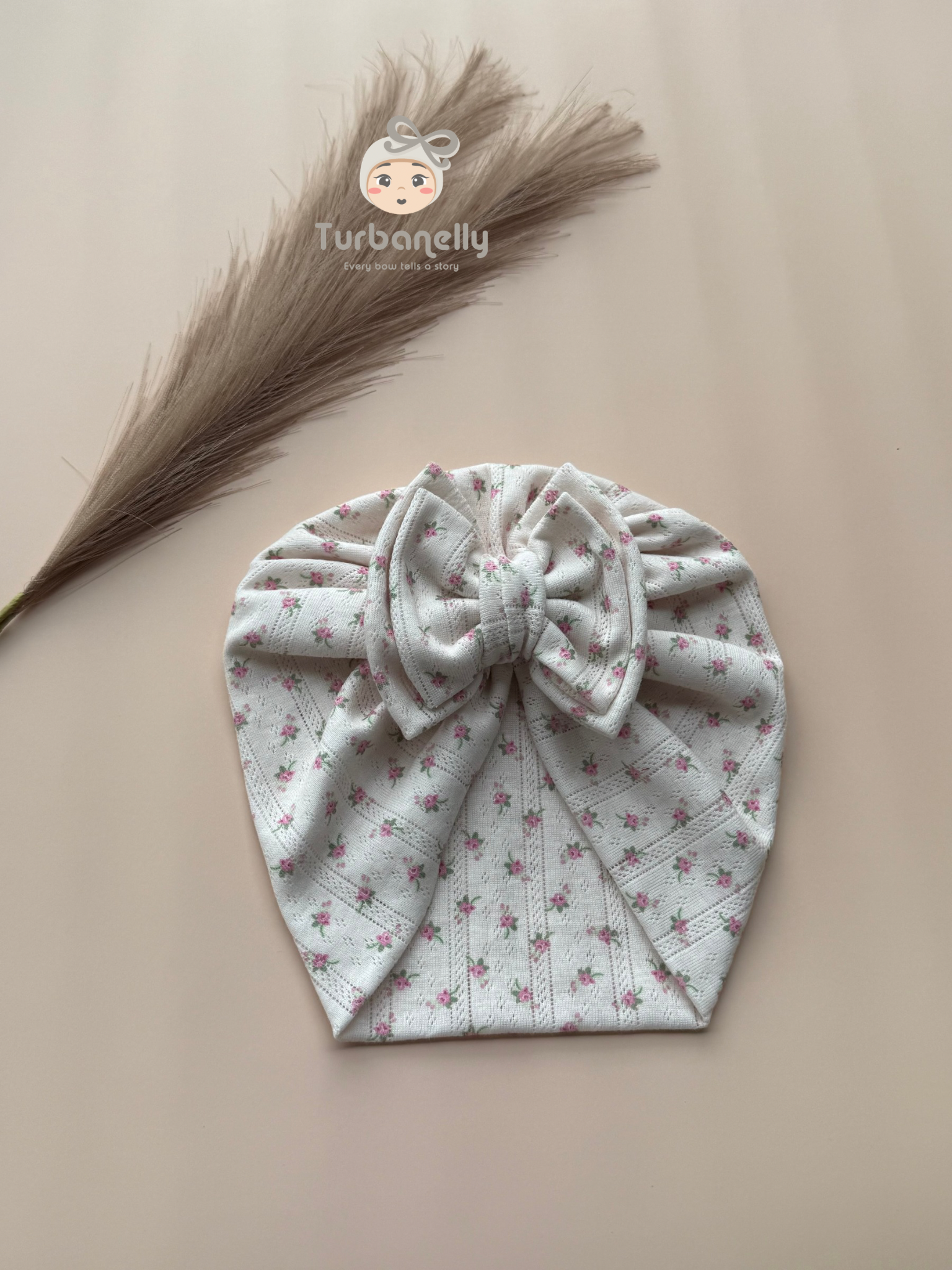 Floral Double Bow Baby Turban