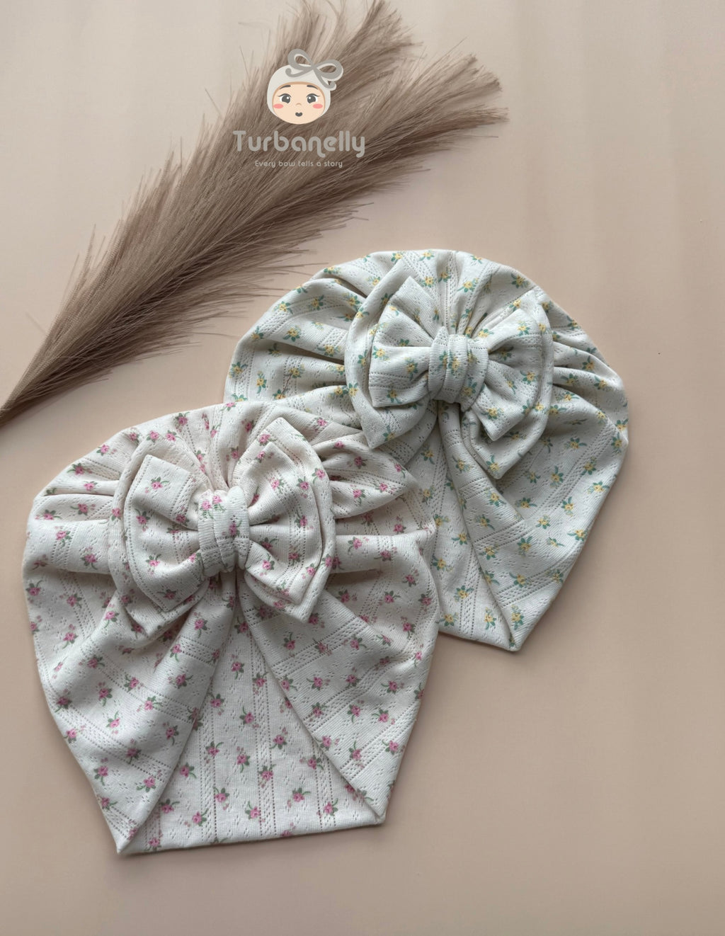 Floral Double Bow Baby Turban
