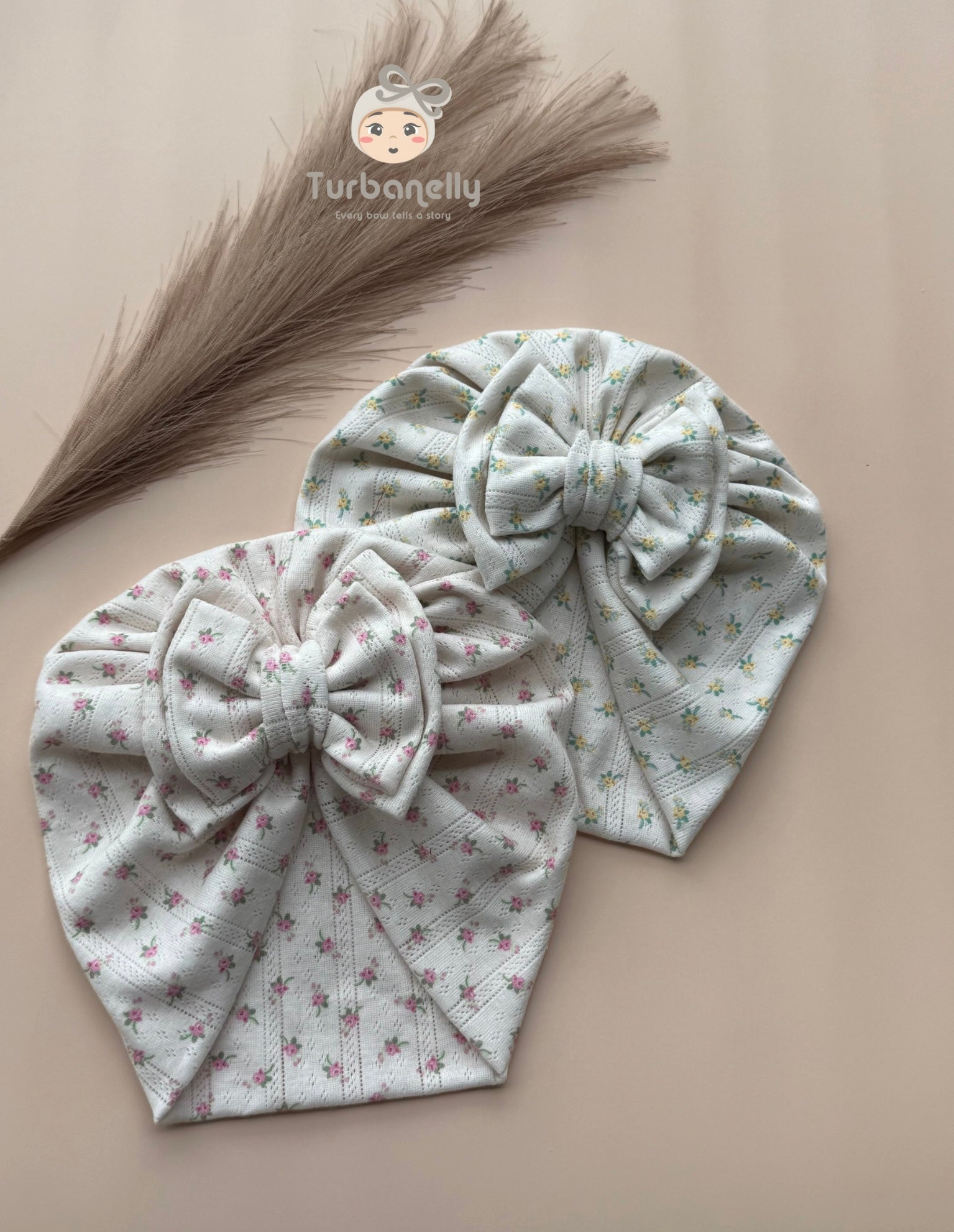 Floral Double Bow Baby Turban