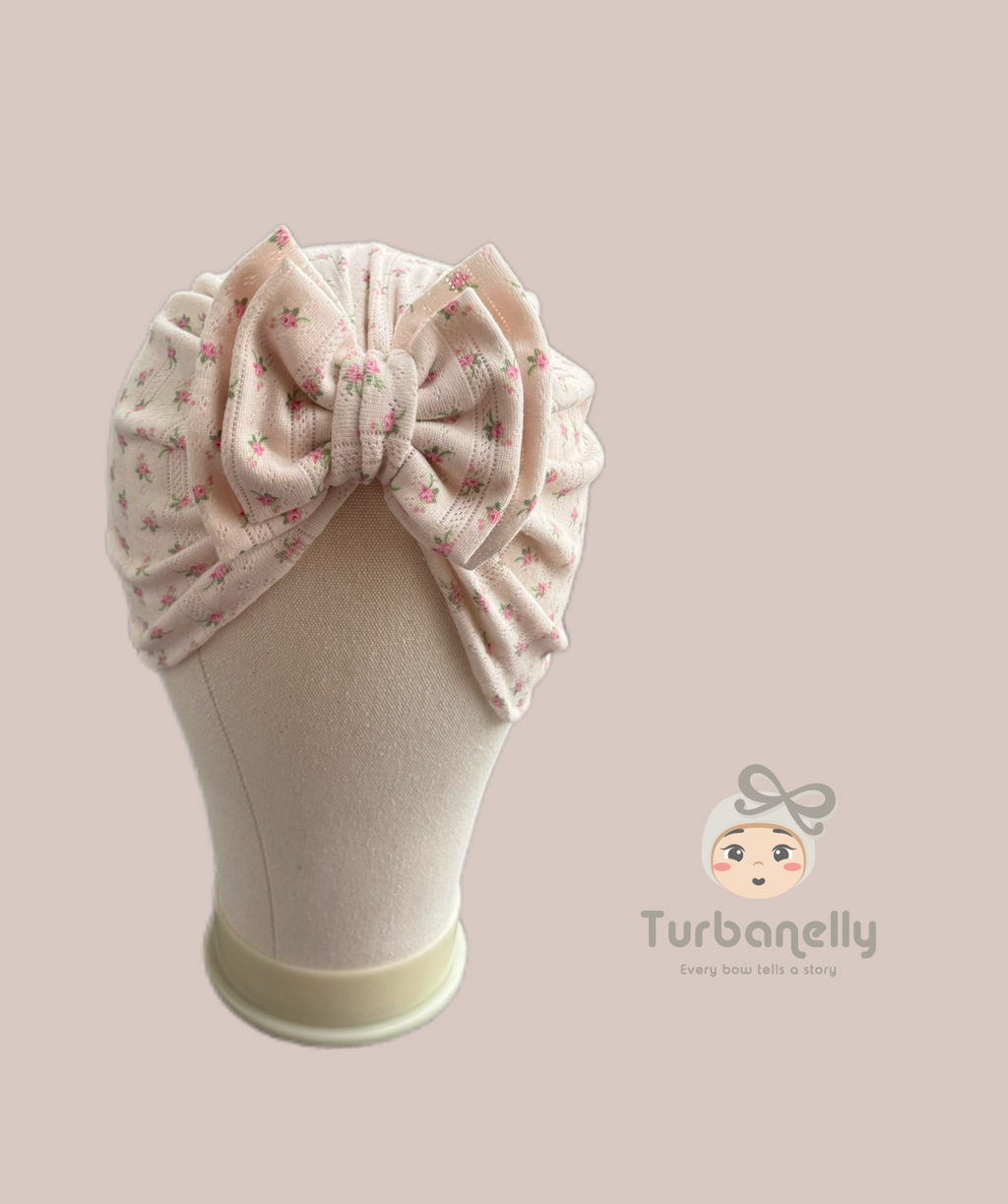 Floral Double Bow Baby Turban
